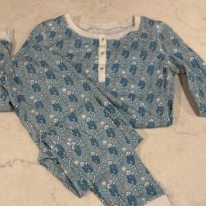 Roller Rabbit Blue and White Monkey Print Kids Pajamas